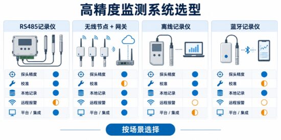 高精度温湿度监测系统选型维度对比图
