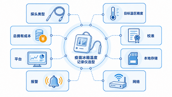 疫苗冰箱温度记录仪应综合比较探头、精度、校准、记录、报警和平台能力。